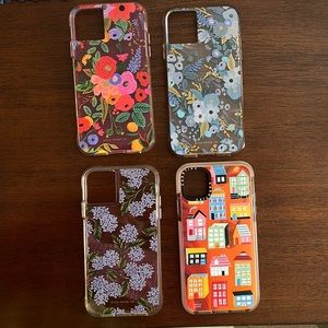 4 iPhone 11 cases (3 rifle paper co and 1 casetify)